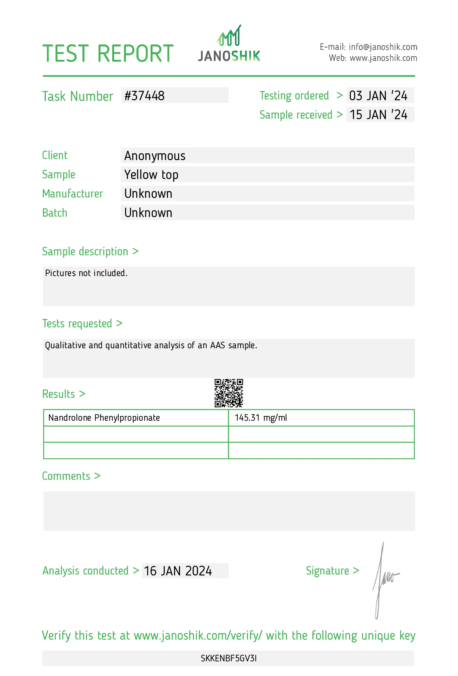 NPP 150 Lab Test