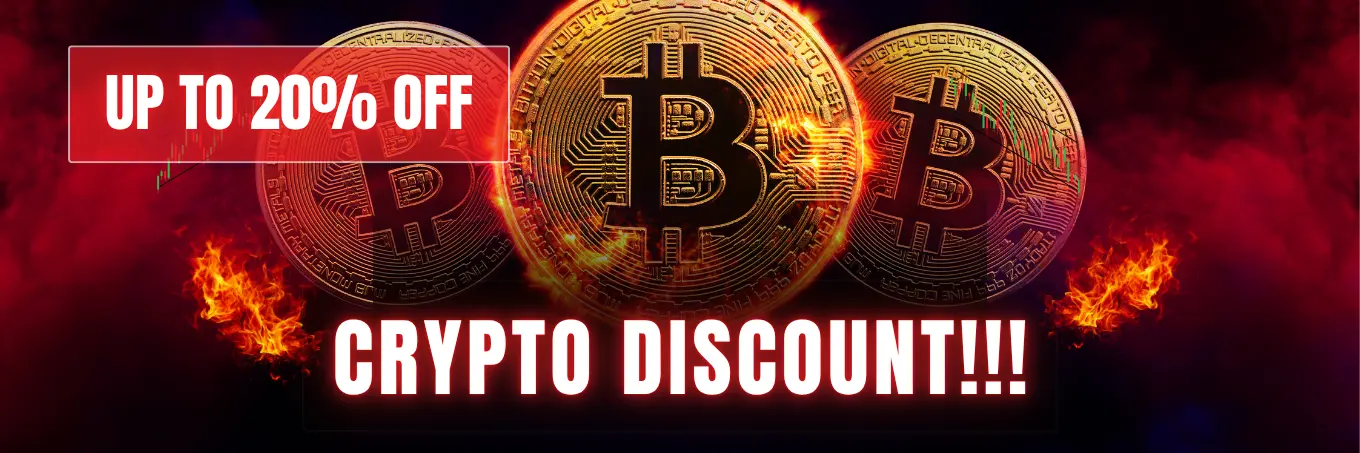 Pay with crypto, save up to 20%