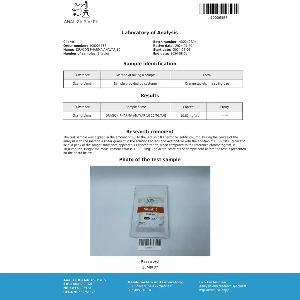 Dragon Pharma, Europe Anavar 10 Dragon Pharma, Europe Anavar 10