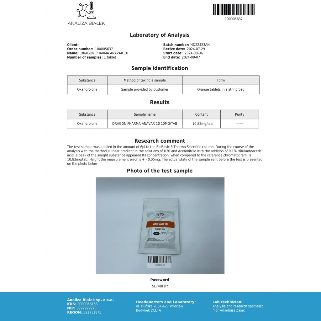 Dragon Pharma, Europe Anavar 10 Dragon Pharma, Europe Anavar 10