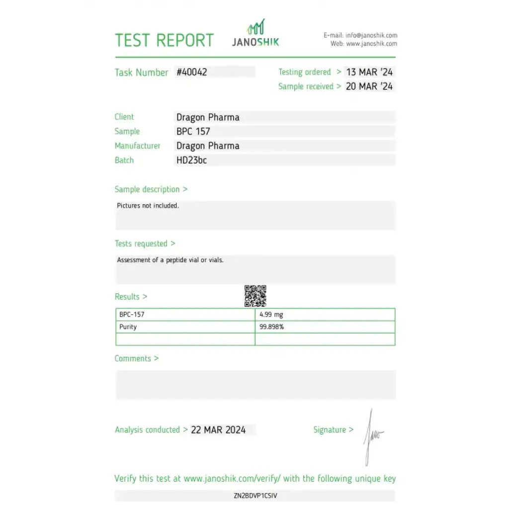 Dragon Pharma, Europe BPC 157 Dragon Pharma, Europe BPC 157