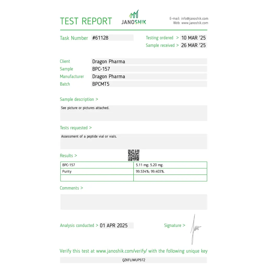 Dragon Pharma, Europe BPC 157 Dragon Pharma, Europe BPC 157