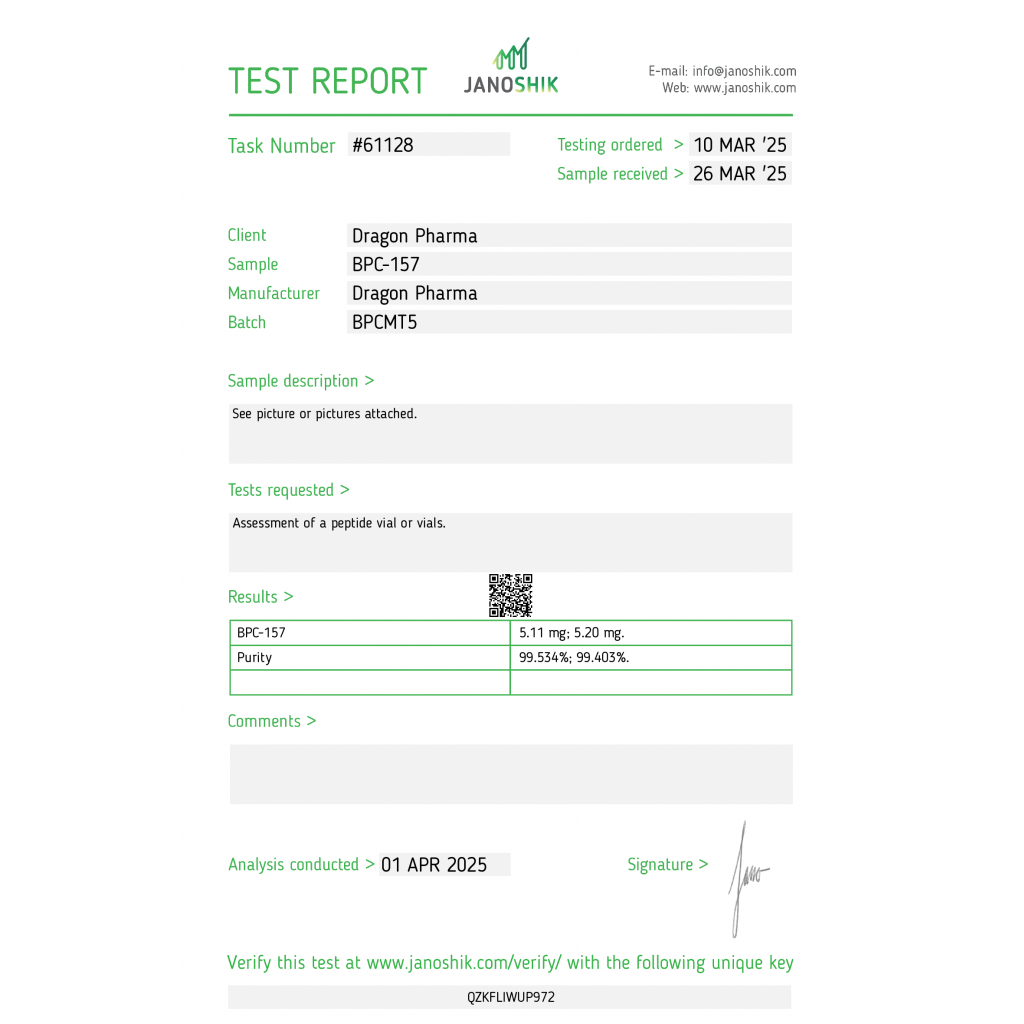 Dragon Pharma, Europe BPC 157 Dragon Pharma, Europe BPC 157