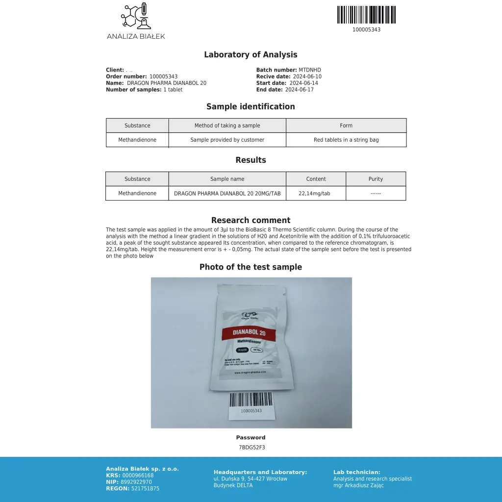 Dragon Pharma, Europe Dianabol 20 Dragon Pharma, Europe Dianabol 20