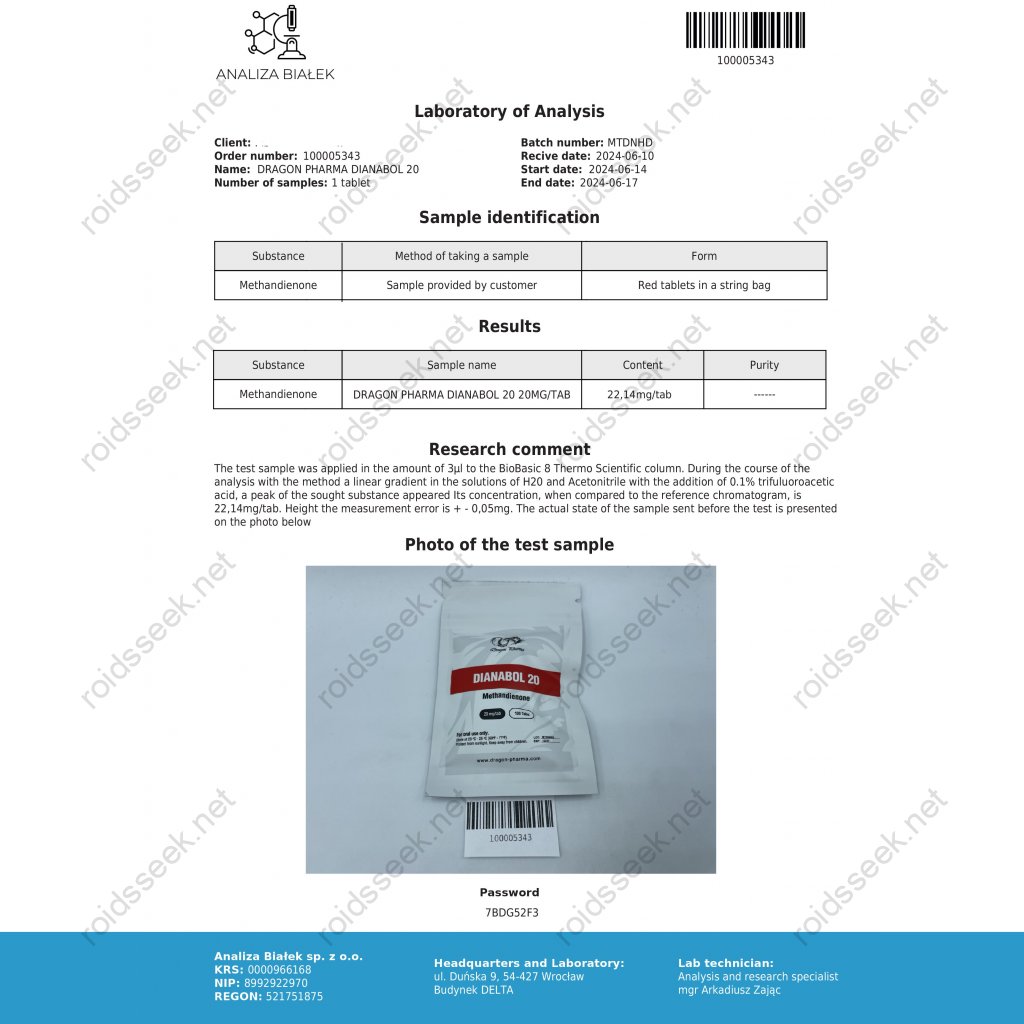 Dragon Pharma, Europe Dianabol 20 Dragon Pharma, Europe Dianabol 20