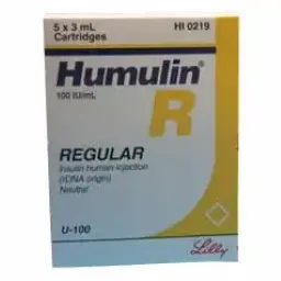 Lilly, Turkey Humulin R 5 x 3ml cartridges