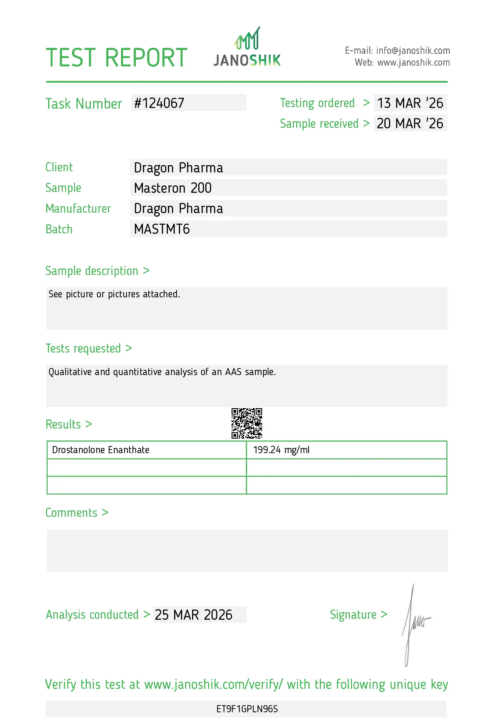 Mast 200 Lab Test March 2026