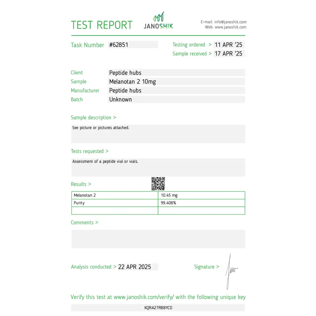 Peptide Hubs Melanotan 2 10mg Peptide Hubs Melanotan 2 10mg