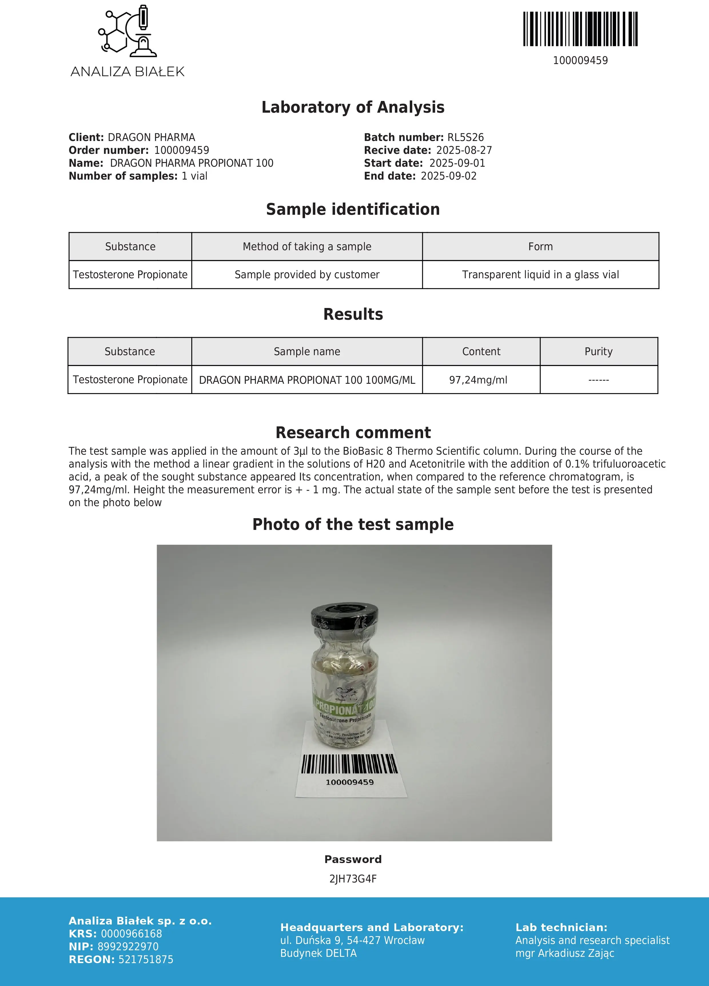 Test Prop Lab Test Sept 2025