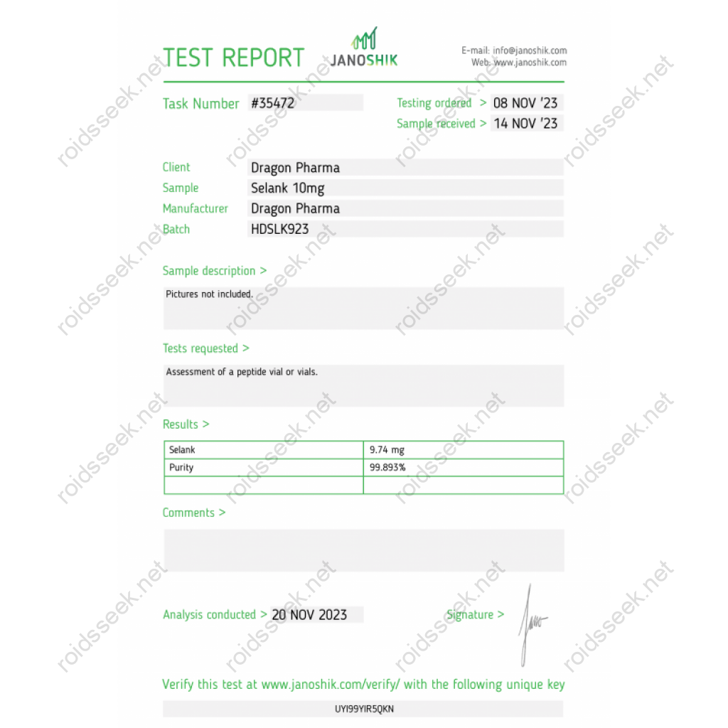 Dragon Pharma, Europe Selank 10mg Dragon Pharma, Europe Selank 10mg