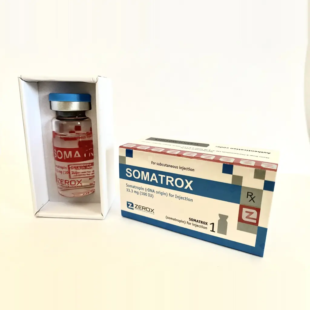 Zerox Pharmaceuticals Somatrox HGH Liquid 100iu vial Zerox Pharmaceuticals Somatrox HGH Liquid 100iu vial