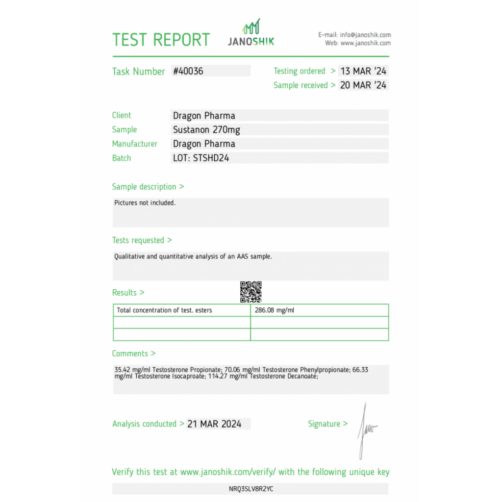 Dragon Pharma, Europe Sustanon 270 Dragon Pharma, Europe Sustanon 270