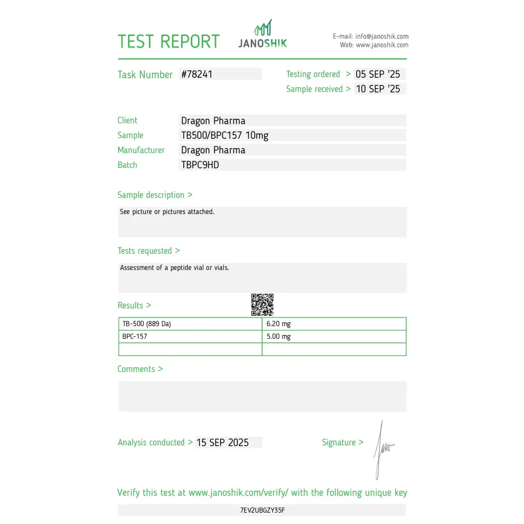 Dragon Pharma, Europe Tb 500 5mg/Bpc 157 5mg Dragon Pharma, Europe Tb 500 5mg/Bpc 157 5mg