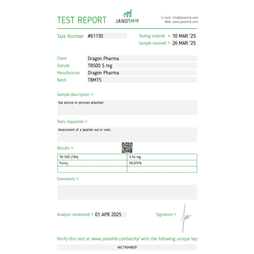 Dragon Pharma, Europe TB 500 Dragon Pharma, Europe TB 500