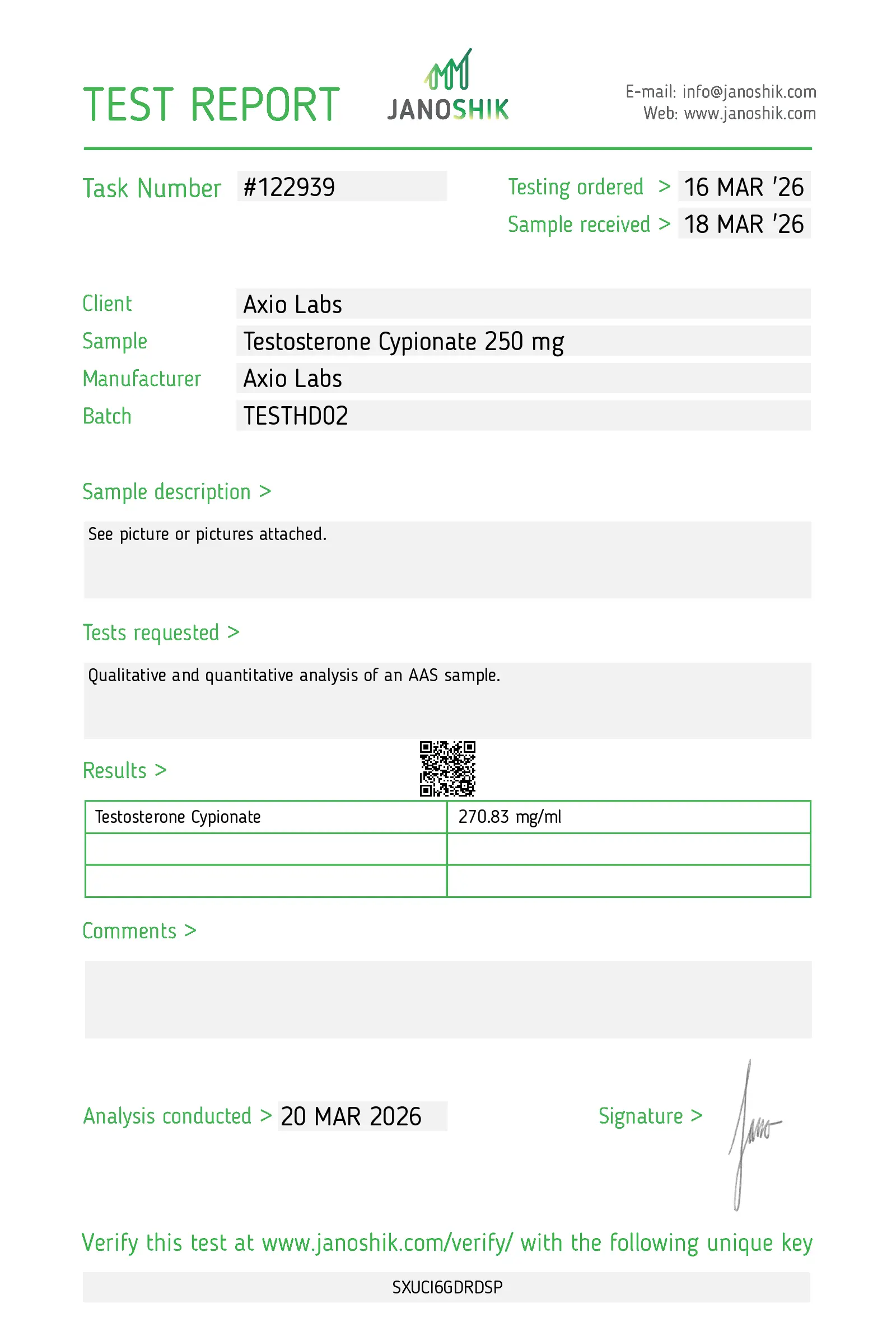 Testaplex C Lab Test