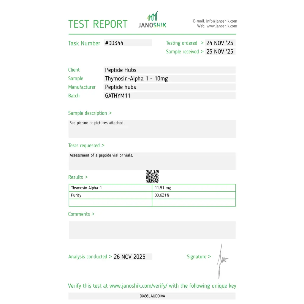 Peptide Hubs Thymosin Alpha-1 10mg